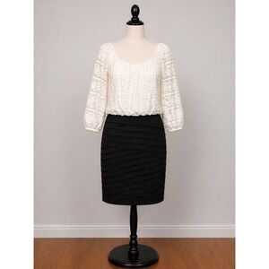 Dress Barn Lace 16 Black White Colorblock Romantic Chic Elegant Work Party